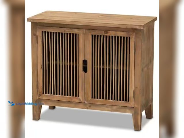 Lot 49-2022578 - Baxton Studio Clement Oak 2-Door Accent Storage Cabinet, Model # 162-10556-HD, MSRP $207.42, Unused....