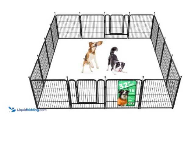 Lot 49-1558914 - FXW Rollick Unleashed Dog Playpen for Indoor, Yard, RV Camping, 32 inch 16 Panels for Small and Medi...