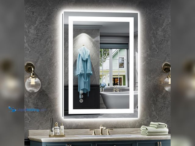 Lot 49-5463521 - 24"x36" LED Bathroom Mirror with Lights, Backlit & Front Lit, Anti-Fog Lighted Bathroom Vanity Mirro...
