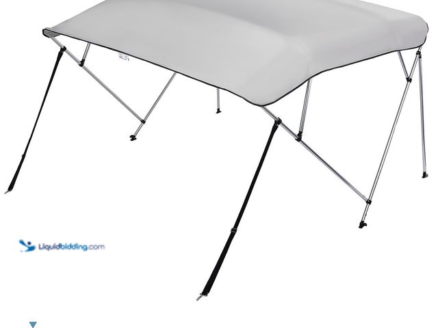 Lot 49-5408441 - KEMIMOTO Bimini Top for Boat, Bimini Tops Cover 600D Marine Grade Canvas Boat Canopy. Used