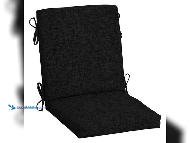 Lot 49-2024050 - Lot of (2)- ARDEN 18 in. x 16.5 in. 2-Piece Outdoor Dining Chair Cushion, Black Leala. Model # ZQ13C...