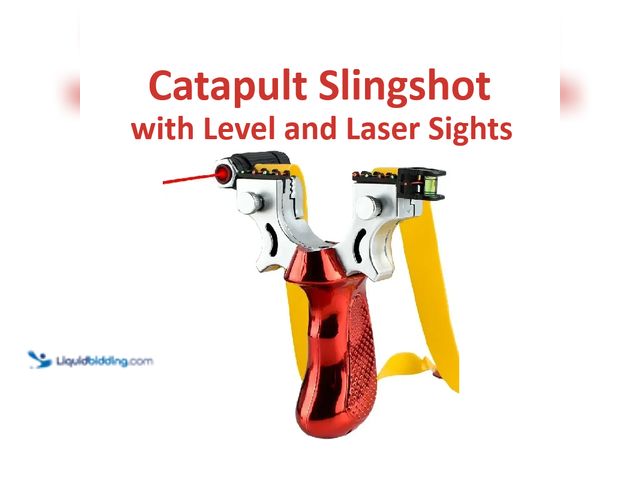 Lot 49-1820475 - Catapult Slingshot Red with Level and Laser Sights - NEW - Featuring anti-skid design, the arc of th...