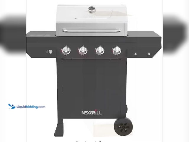 Lot 49-1549243 - Nexgrill 4-Burner Propane Gas Grill in Black with Stainless Steel Main Lid Model # 720-0925PG Slight...
