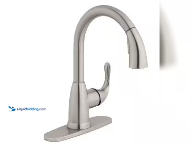 Lot 49-2001622 - Glacier Bay Dylan Single-Handle Pull-Down Sprayer Kitchen Faucet in Stainless Steel, Model # HD67551...