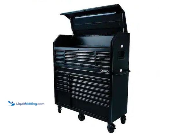 Lot 49-1533927 - Husky 56 in. W x 22 in. D Heavy Duty 23-Drawer Combination Rolling Tool Chest and Top Tool Cabinet S...