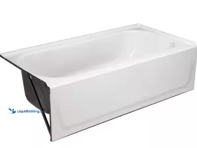 Lot 49-1569770 - Bootz Industries Aloha 60 in. x 30 in. Alcove Soaking Bathtub with Left Drain in White, Model # 011-...