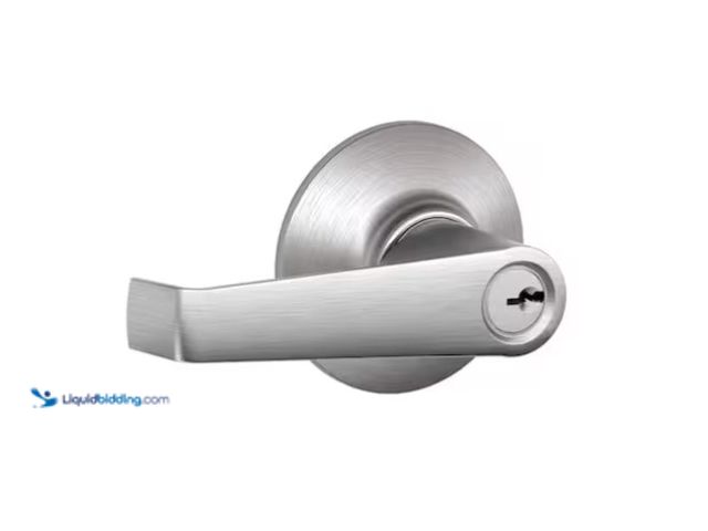 Lot 49-1575894 - Lot of (4) Schlage Elan Satin Chrome Light Commercial Keyed Entry Door handle, Model # F51CS V ELA 6...