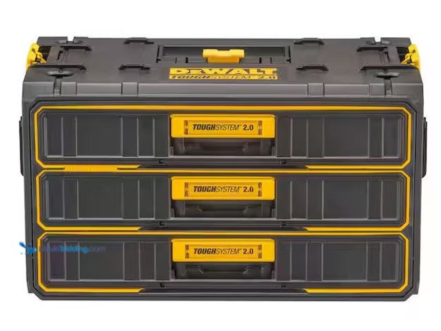 Lot 49-5490037 - DEWALT
Toughsystem 2.0, 12.3 in. W Tool Box 3-Drawer 
Internet # 324196375
Model # DWST08330
Sto...