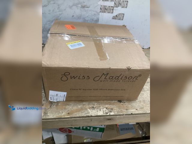 Lot 49-5448902 - Swiss Madison Claire Compact Ceramic Wall Hung Sink in White. Model # SM-WS319. Unused