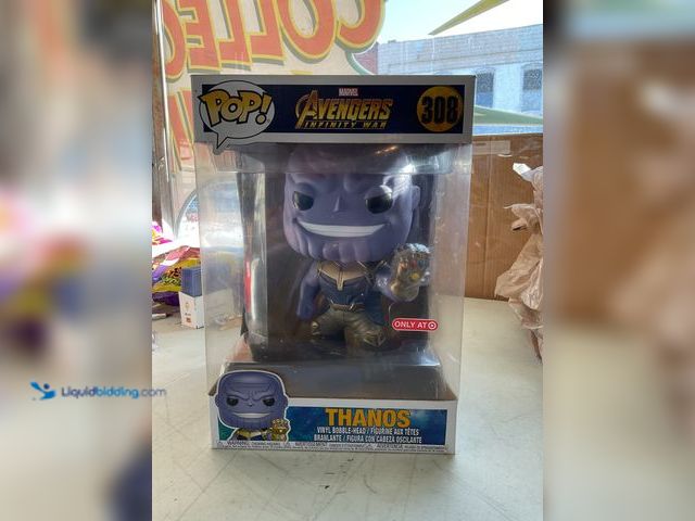 Lot 49-1830476 - COLLECTIBLE JUMBO FUNKO POP! MARVEL AVENGER INFINITY WAR #308 THANOS TARGET EXCLUSIVE AMAZING FIGURE...