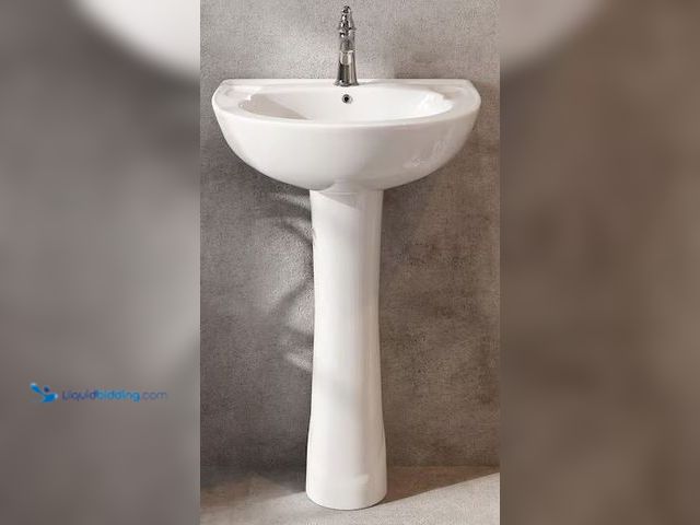 Lot 49-5486761 - Hanikes
Classic 20 in. Tall U-Shape White Vitreous China Pedestal Bathroom Sink With Overflow Inter...