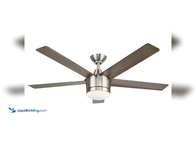 Lot 49-5409131 - Home Decorators Collection
Merwry 52 in. Integrated LED Indoor Brushed Nickel Ceiling Fan with Ligh...