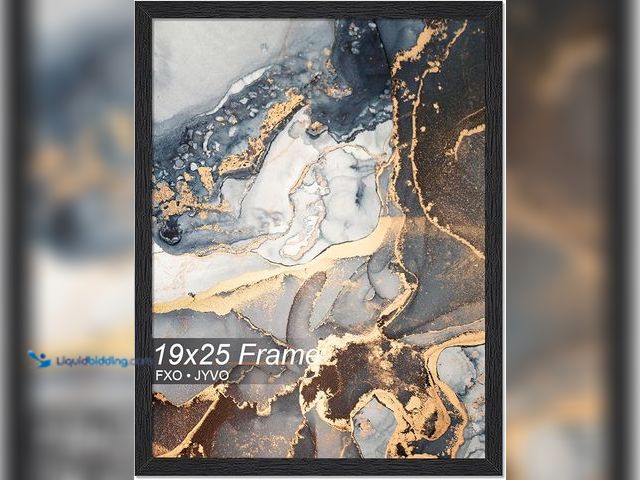 Lot 49-1525914 - Engineered Wood 19x25 Frame, Black Picture Frame for 19 x 25 Inch Poster Puzzle Photo, Light Weight ...