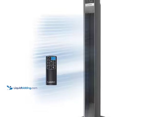 Lot 49-1630621 - Lasko 48 in. 12-Speed Oscillating Tower Fan in Gray, Quiet Operation, DC Motor, Remote Control and 1...
