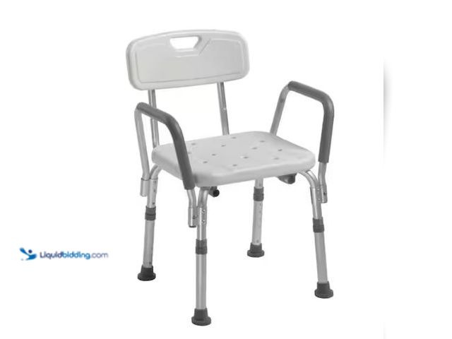 Lot 49-1541830 - Drive Medical Knock Down Bath Bench with Back and Padded Arms, Model # 12445kd-1, Unused.