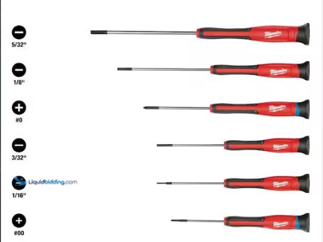 Lot 49-1577133 - Milwaukee Precision Phillips Screwdriver Set (6-Piece), Model # 48-22-2606, Slightly used.   Ref#AHD...