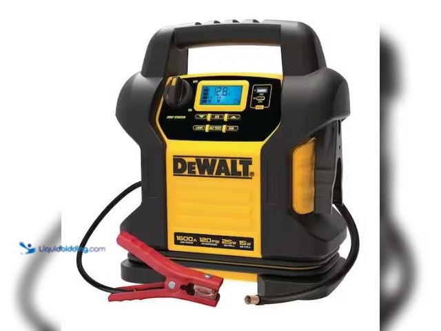 Lot 49-1577325 - DEWALT 1600 Peak Amp Jump Starter with Digital Compressor and USB Power Bank, Model # DXAEJ14, Used,...