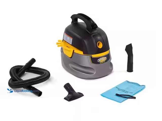 Lot 49-1572093 - Stinger 2.5 Gal. 1.75 Peak HP Small Shop Vacuum Wet Dry Vac with Filter Bag, Hose, Utility and Car N...