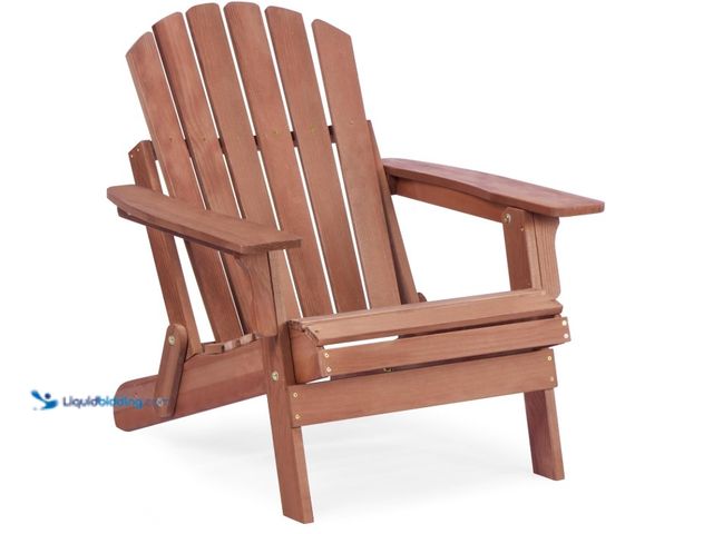 Lot 49-1571283 - Oversized Wooden Folding Adirondack Chair with Pre-Assembled Backrest and Seat Board, Lounge Chair f...