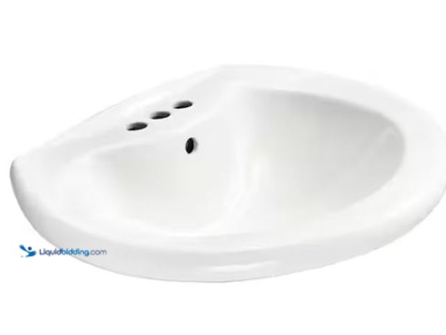 Lot 49-1514933 - Glacier Bay Shelburne 8.2 in. Pedestal Sink Basin in White Vitreous China Model #100043155, Unused  ...