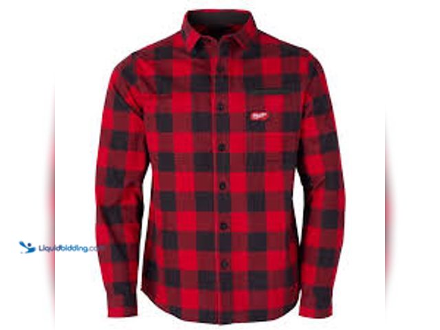Lot 49-5485196 - Milwaukee Men's Medium Red GRIDIRON Flannel Shirt. Model # M551R-M. New.