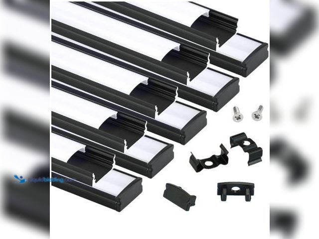Lot 49-3631374 - 10-Pack 6.6FT Black LED Strip Channel with Milky Diffuser U1SW BW | 17x7mm LED Aluminum Channel, Fit...