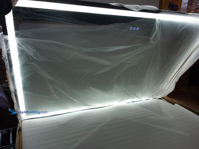 Lot 49-3472728 - REYPEK 60in x 40in Black Framed LED Bathroom Vanity Mirror With Front and Back Lights, Unused  Ref#C...