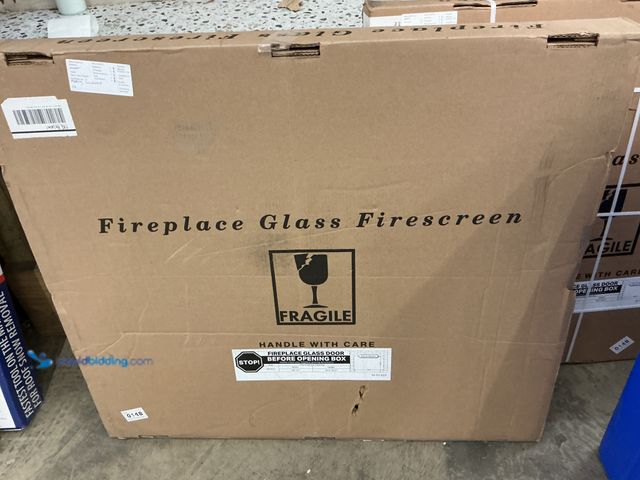 Lot 49-5485697 - Pleasant Hearth Alpine Fireplace Glass Door Black AN-1011 37-1/2"L x 33"H. Model #G004936708. Unused...