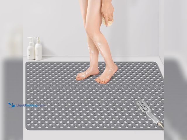 Lot 49-5549567 - Yolife Large Shower Mat, 47 x 32 inch Non Slip Shower Mats for Inside Shower with Drain Hole, No Odo...