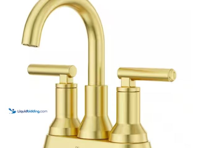 Lot 49-1623379 - Pfister Capistrano 4 in. Centerset Double Handle Bathroom Faucet in Brushed Gold, Model # LF-048-CSO...