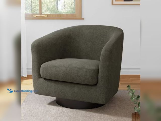 Lot 49-5574281 - Uixe
Tan Chenille Upholstered 360° Swivel Arm Chair With Wood Base (Set of 1). Model # FOP-CH0030X-...