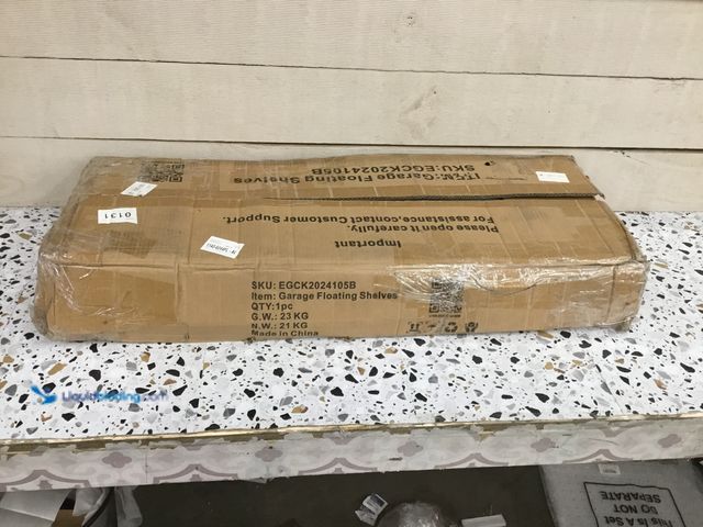 Lot 49-5408581 - Garage Shelving Wall Shelf Garage Storage Rack Floating Shelves, Black. Set of 8. Unused
