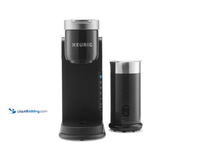 Lot 49-1566664 - Keurig Cafe Barista Bar Single Serve Cup Black Coffee Maker with frother, Model # 5000374606, slight...