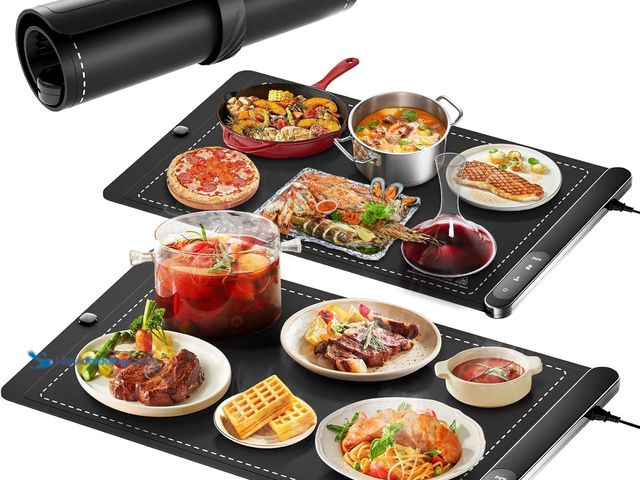 Lot 49-3511827 - Food Warming Mat, Upgraded Graphene Full Surface Heating Foldable Heater Food Pad, Compact Silicone ...