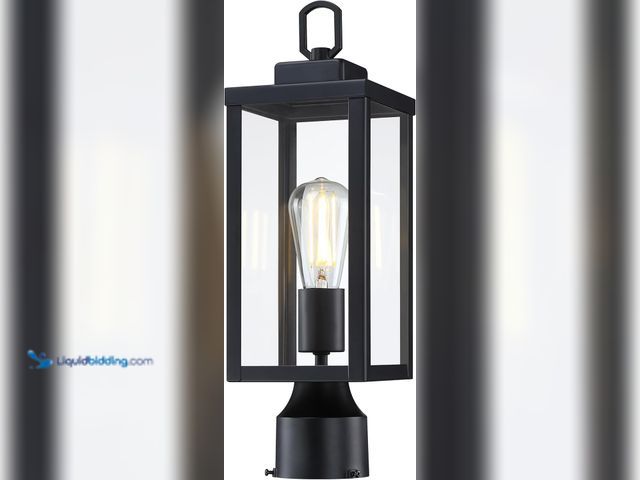 Lot 49-5461212 - GRUENLICH Outdoor Post Lighting Fixture Pole Lantern, E26 Medium Base Max 60W, Metal Housing Plus Gl...