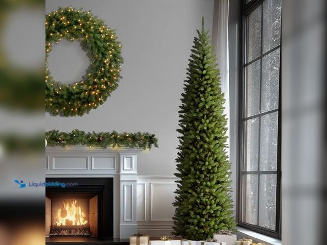 Lot 49-1540826 - NATIONAL Tree COMPANY 12ft. Unlit, Kingswood Fir Pencil Slim Tree, Model # KW7-500-120, Slightly use...