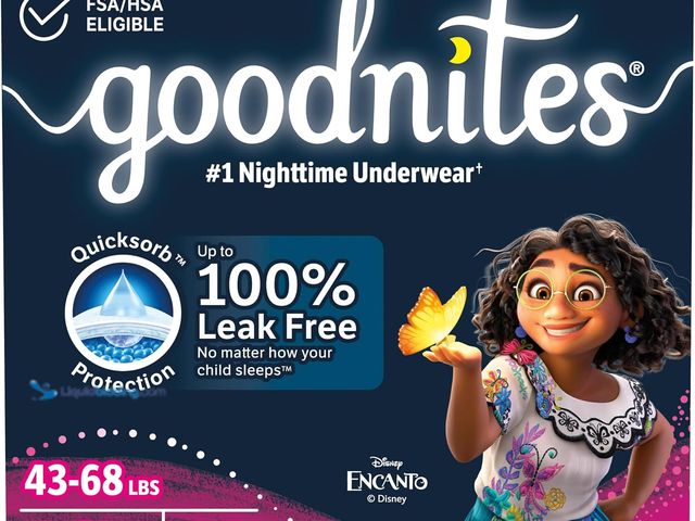 Lot 49-5448686 - Goodnites Girls' Bedwetting Underwear, Size S/M (43-68 lbs), 99 Ct (3 Packs of 33), Packaging May Va...