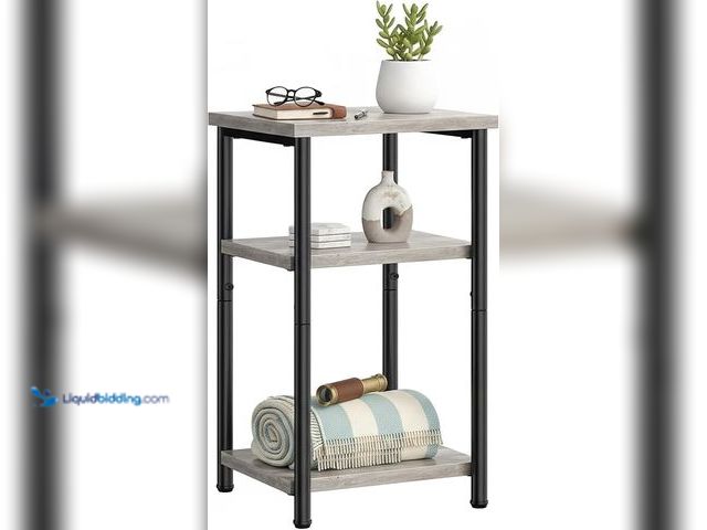Lot 49-3531747 - DUMOS End Table, 3 Tier Side Sofa Tables for Small Space, Storage Shelf, Nightstand with Adjustable ...