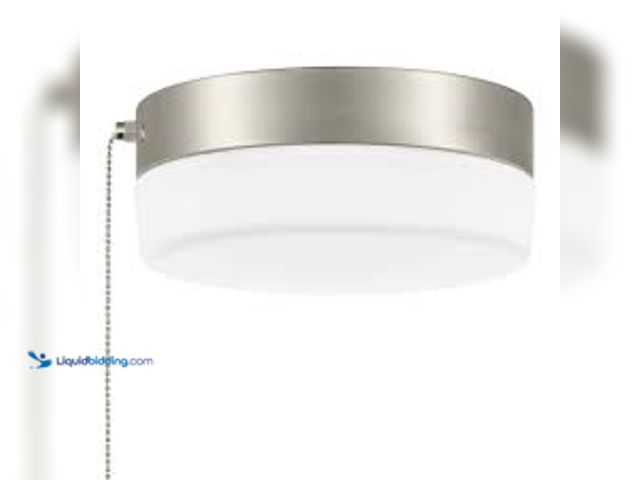 Lot 49-5448955 - Hampton Bay Hanafin 9 in. Light Brushed Nickel Integrated LED Ceiling Flush Mount w/ Glass Shade and...