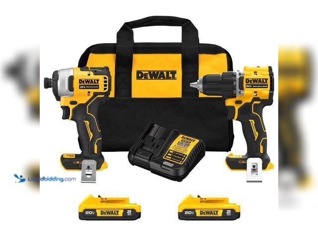 Lot 49-5435566 - DEWALT
ATOMIC 20-Volt MAX Lithium-Ion Cordless Combo Kit (2-Tool) with (2) 2.0Ah Batteries, Charger...