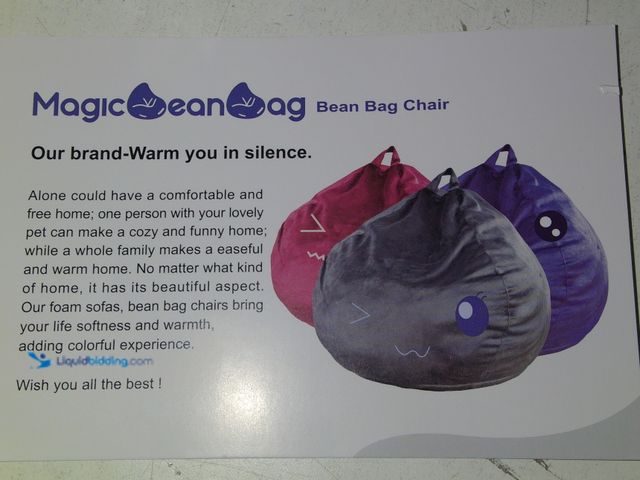 Lot 49-3431472 - Magic Bean Bag Chair With Handle, Beige/cream, Unused.  Ref#CRS0114