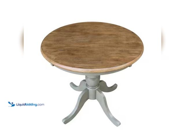 Lot 49-1570107 - International Concepts Hampton Hickory/Stone Round Solid Wood Dining Table Top, Model # K41-30RT-C61...