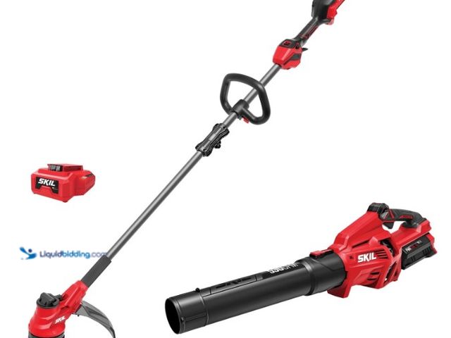 Lot 49-5543835 - SKIL PWRCore 40V Brushless 15-Inch String Trimmer and 530 CFM Leaf Blower Combo. Used and dirty. Has...