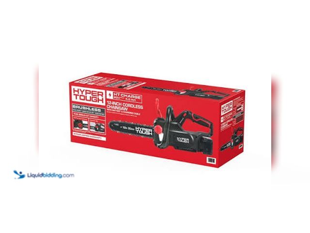 Lot 49-2024892 - Hyper Tough Hyper Tough 12 in 20V Brushless Cordless Chainsaw with 4.0Ah Battery and Charging Cable....