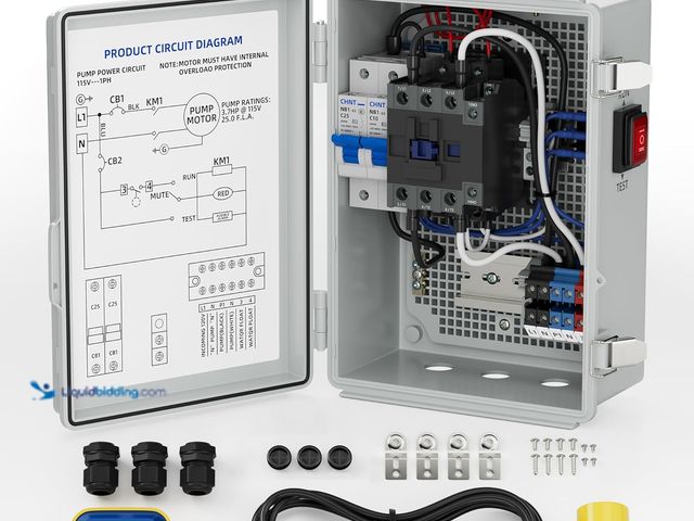 Lot 49-5485221 - Joinfworld Sump Pump Water Alarm Waterproof Control Panel Septic Tank Water Detector Alarm for Basem...