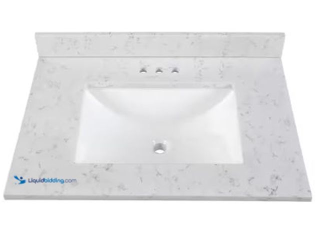 Lot 49-1517212 - Home Decorators Collection
31 in. W x 22 in. D Engineered Stone Composite White Rectangular Single ...