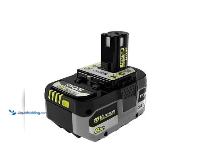 Lot 49-5549782 - RYOBI ONE+ 18V 6.0 Ah Lithium-Ion HIGH PERFORMANCE Battery. Model # PBP007. Used