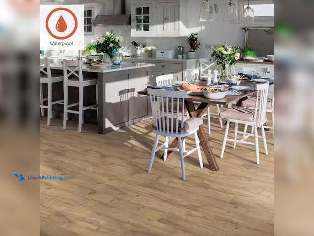 Lot 49-1540596 - Approx. 596 sq. ft. Pergo Outlast Golden Rustic Oak 12 mm T x 6.1 in. W Waterproof Laminate Wood Flo...