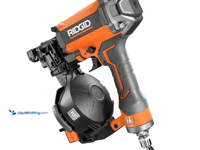 Lot 49-1568653 - RIDGID Pneumatic 15 Deg. 1-3/4 in. Coil Roofing Nailer Model # R175RNF, Used  Ref#SBS0114