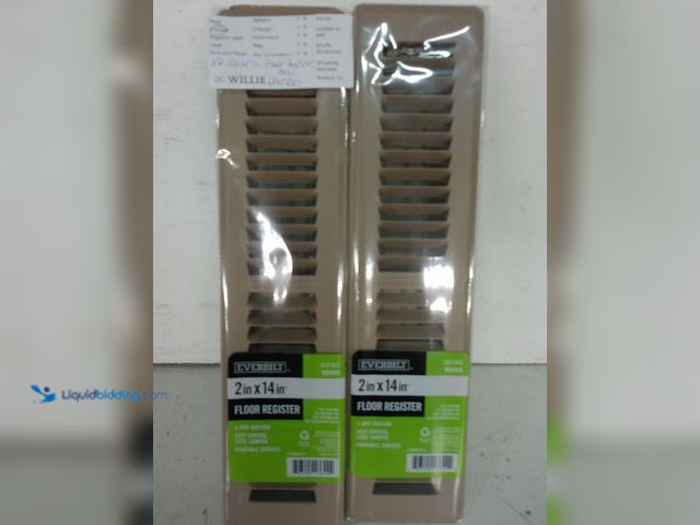 Lot 49-3616841 - Everbilt Set of (2) 2 in. x 14 in. 2-Way Steel Floor Register in Brown - Unused SKU # 323553  Ref#PA...